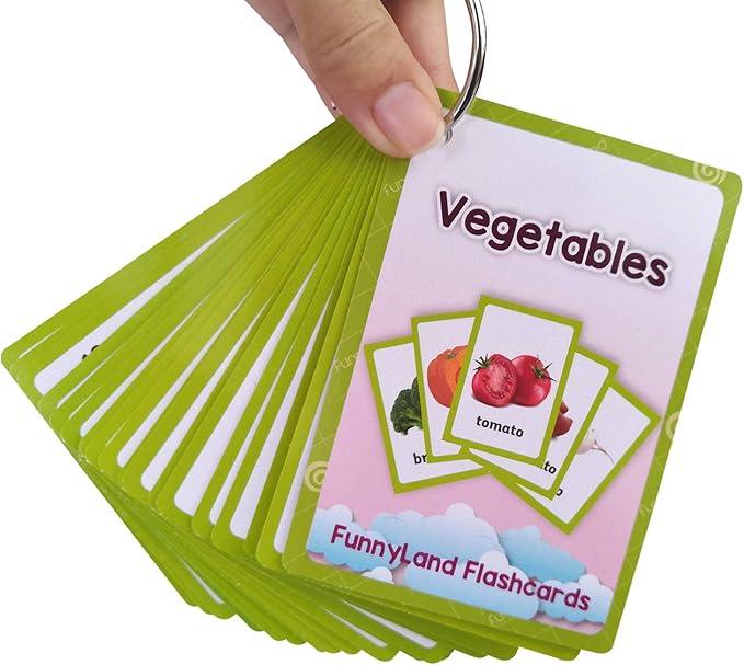 Fruits/Vegetable/Foods/Food Quantities Flash Cards English Flash Cards Pocket Card Learning Toys for Children Pre-Kindergarten Kids Education Aids