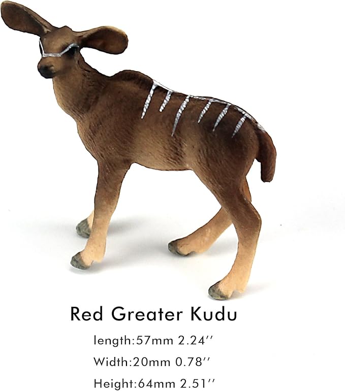 FUNSHOWCASE African Jungle Wild Animals Toy Antelopes Figure Realistic Plastic Figurine Gifts for Kids, Cake Topper, Playset Lot 5-Piece