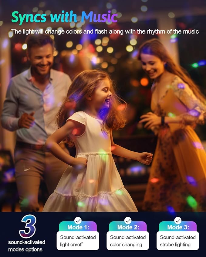 Luditek 2-Pack Party Karaoke Lights with Remote for Kids Party Supplies Dancing Birthday Decorations, USB Powered 6 Light Colors, Boys Toys Gifts for Christmas Party Decorations Home Room