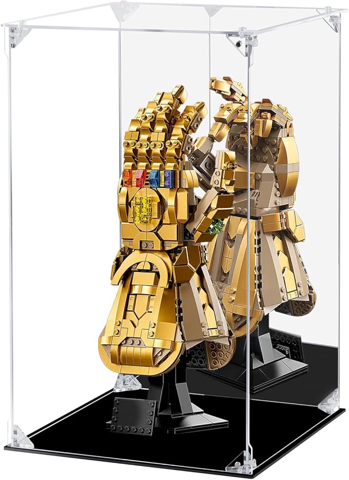 Acrylic Display Case Clear Action Figure Display Case with Mirrored Back, Dustproof Protection Display Box Alternative Glass Case for Collectibles Figures Models Doll Toys(10x10x15.7 inch, 25x25x40cm)