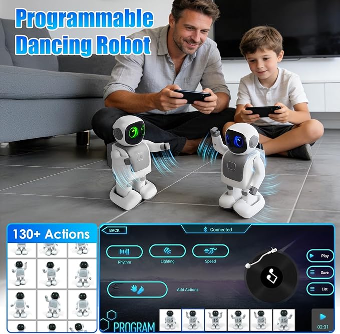 iMounTEK Smart AI Robot Interactive Learning Dancing Robot Voice Assistant Telling Story Singing Music Programmable Moves for Gift/Orange
