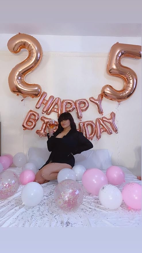 Rose Gold Number Balloons, 18th Birthday Party Decoration for 1 8 18 81 Men & Women, Big Foil Balloon Number for Wedding Celebration Adult Party Supplies