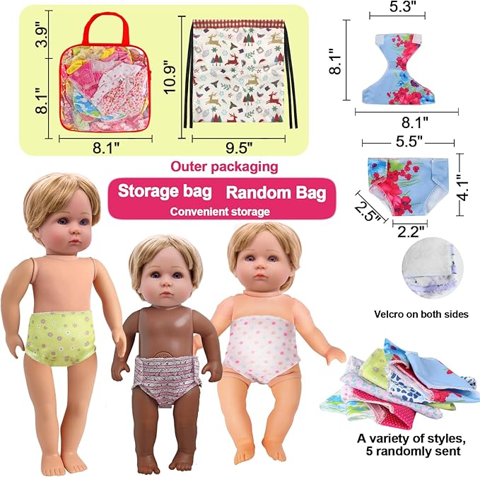 Alive Baby Doll Clothes and Accessories - 10 Sets Girl Doll Clothes Dress for 12 13 14 15 16 Inch Dolls, Baby Doll Clothes - Dolls Outfits Accessories with Hairpin & Underwear 22 Pcs for Girls Gift