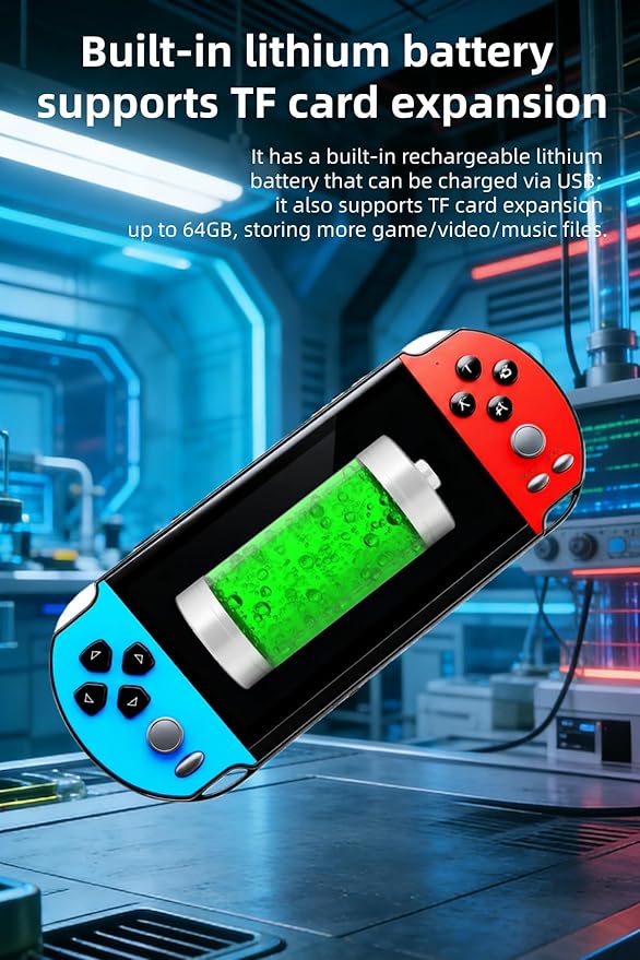 5.1-inch MP4/MP3 Video Game Console Multiple Emulators Built-in Classic Retro Games Portable Handheld Console Perfect for Birthday Outdoor/Travel Leisure Entertainment