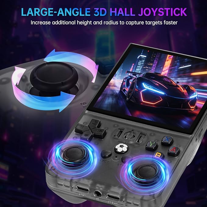 R36MAX Retro Handheld Game Console, 4.0 inch IPS HD Screen Retro Game Console with 4000mAh Battery, Portable Video Gaming Console with 64GB TF Card, Open Source Linux System, Support 30+ Emulators