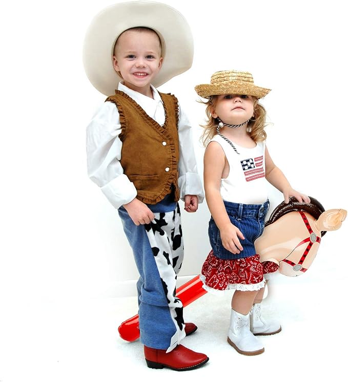 4 Pieces Inflatable Stick Horse Inflatable Horsehead Stick Balloon for Theme Birthday Party Decoration Supply, 37 Inches