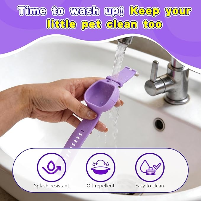 Soft Silicone Wristband for Tamagotchi Original, for Gen 1/2, Neon, Retro Flowers, 90s, Fresh Strawberry, Adjustable Anti-Drop Strap for Kids, Teens, Adults, Parents & 90s Nostalgia Lovers (Purple)
