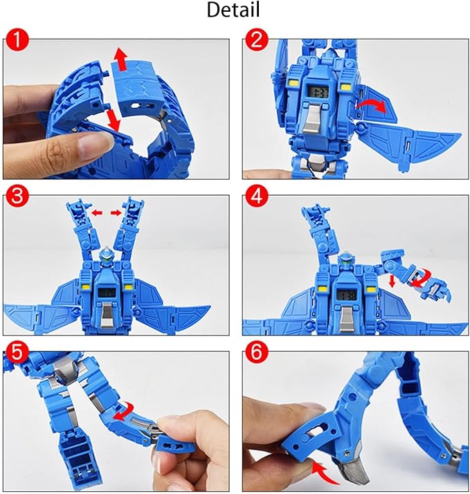 Transformer Dinosaur Watch Robot Toys,Deformation Electronic Watch Dinosaur Animal Robot Action Figure Toys for Adult Kids Boys Girls (Green)