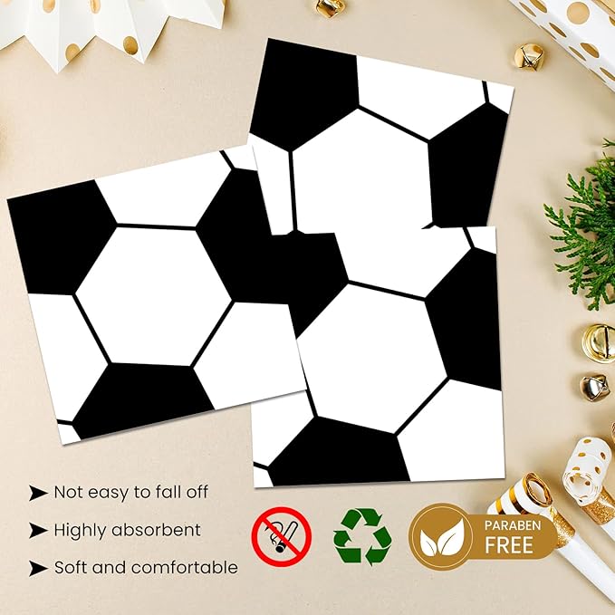 40 Pcs Soccer Plates and Napkins Party Supplies, Soccer Birthday Party Decorations Disposable Paper Plates and Napkins Tableware Set for Sports Theme Birthday Baby Shower Serves 20