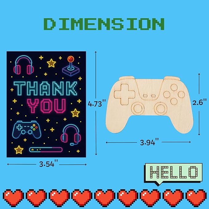 GOGREENWOVEN Video Game Party Favors - 12 PCS Gamer Birthday Party Supplies - Gaming Bubbles & Paint Crafts - Game On Birthday Decorations Goodie Bags Gifts Prizes