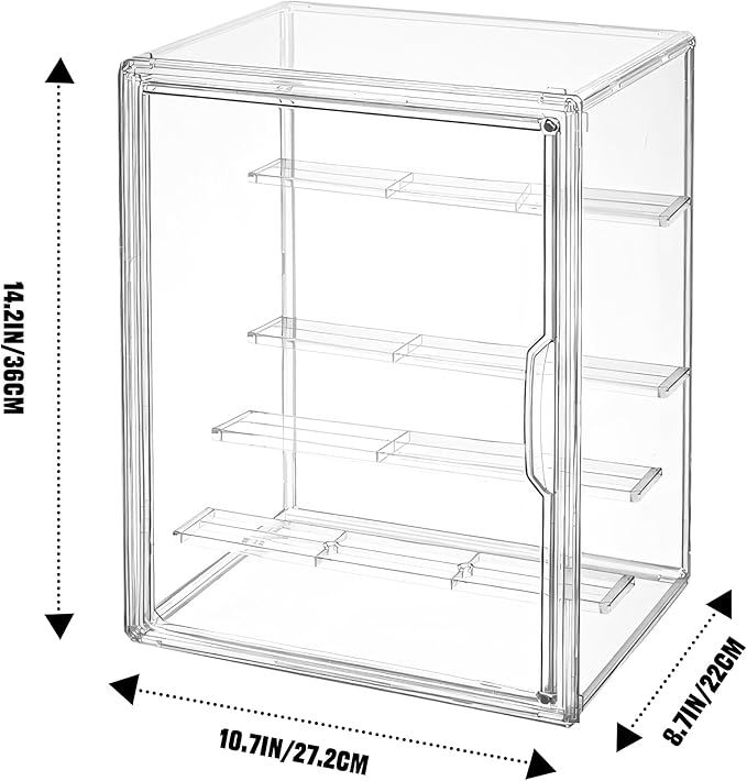 2 Pack Clear Acrylic Display Case, 5 Tier Large Acrylic Blind Box for Figures, Dustproof Storage Organizer with Magnetic Door for Action Figures Toys, Stackable Collectibiles Showcase