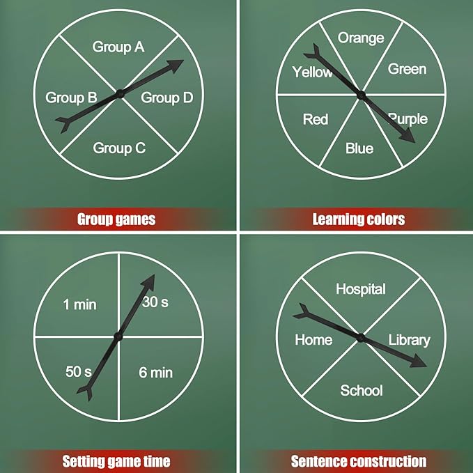 Large Arrow Spinner, Arrow Spinner with Suction Cup Stable Game Board Spinner Arrow Game Spinner Board Games Accessories for Classroom Activities Party Games (Black)