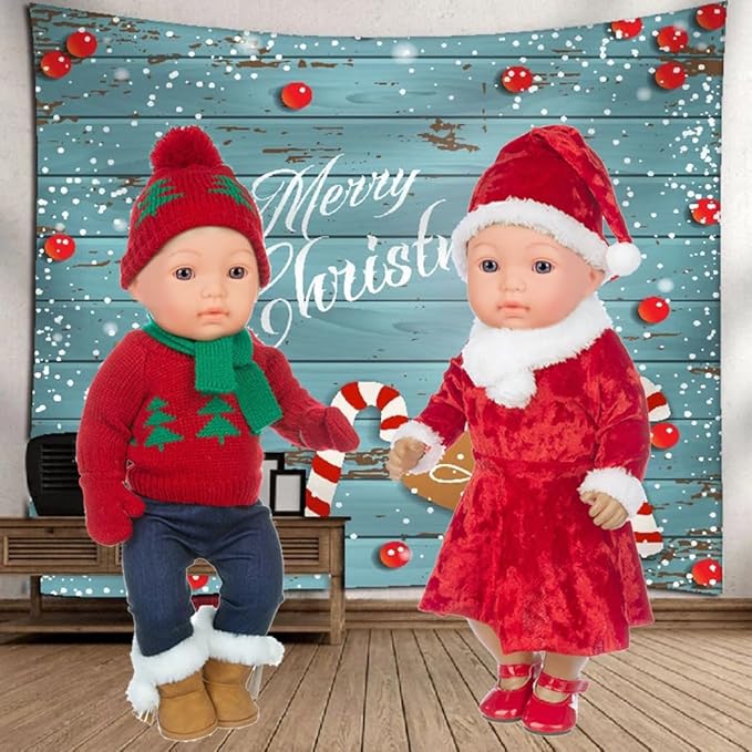 Ebuddy Doll Clothes & Accessories - Christmas Santa Costume Set for 17 & 18 Inch Dolls, Including Xmas Tree Sweater Set