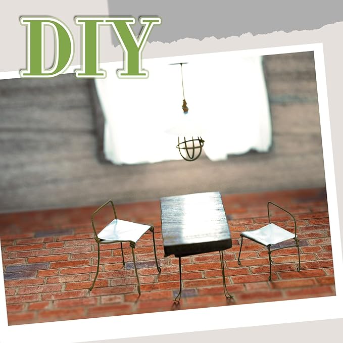 Flutesan 6 Pcs Miniature Dollhouse Wallpaper and Flooring Peel and Stick Mini DIY Self Adhesive Dollhouse Accessories 8.27 x 11.69 Inch (Red Clinker)