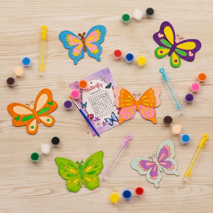 Butterfly Party Favors - 12 PCS Butterfly Birthday Party Supplies - Butterfly Bubbles & Paint Crafts - Butterfly Birthday Decorations Goodie Bags Gifts Prizes for Kids Girls Toddler