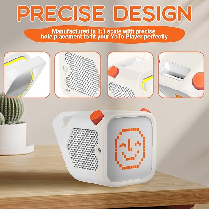 Silicone Case for Yoto Player (3rd Gen.), Anti-Slip Skin Cover,Ivory White