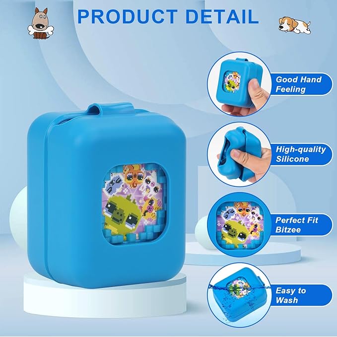 YouKnow Silicone Case for Bitzee Magicals Interactive Toy Digital Pet and Case, Protective Skin Sleeve for Bitzee Virtual Electronic Pets Accessories (Case Only) (Blue)