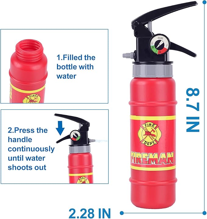 13 piece Kids Fireman Costume Firefighter Dress-Up Toy Set for Children Boys and Girls Fire Chief Pretend Role Play with Accessories