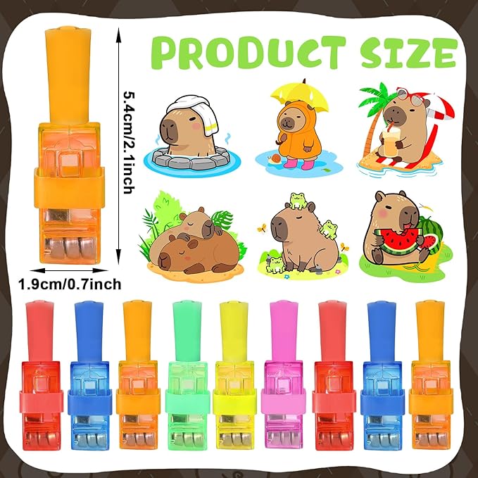 36Pcs Capybara LED Finger Lights Animal Party Favors Glow in the Dark Light Up Toys Capybara Themed Toys Bulk for Birthday Party Favors Treasure Box Goodie Bag Stuffer Birthday Gifts Classroom Prize