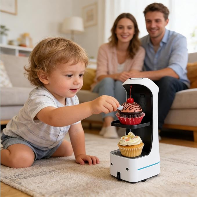 Interactive Remote Control Robot - Smart Food Delivery Robot for Home, Playroom, School, Preschool, Party, Holiday, Daycare, Family Fun, and Game Night Entertainment