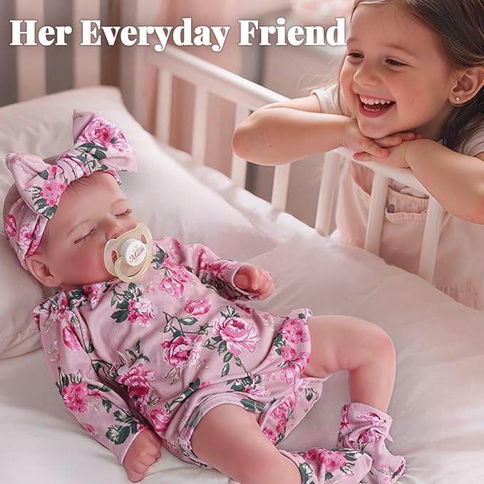 BABESIDE Lifelike Reborn Baby Dolls - Sleeping Realistic Newborn Soft Body Real Life Girl Dolls with Accessories Gifts for Kids Age 3 + & Collection, 20 inches