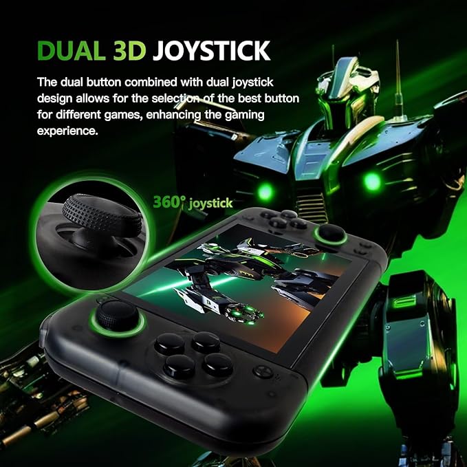 New Portable Handheld Gaming Gaming w/ High Resolution Screen, 15000+ Classic Retro Games, 30+Game Format 5-inch HD Eye Protection Screen Larger Storage
