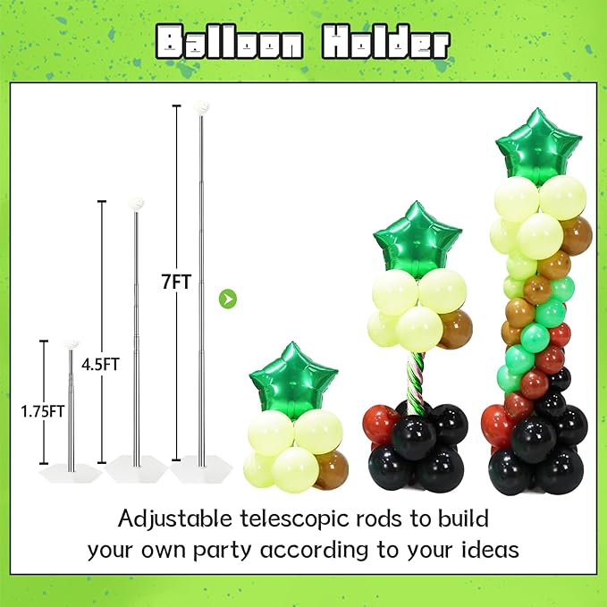 Fineclutter Balloons Column Kit Set 2 Tower Stand, Birthday Party Decoration TNT Pixel Theme Balloon 150PCS