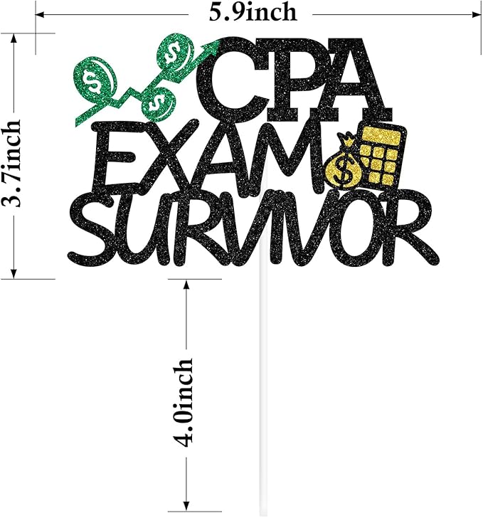 CPA Exam Survivor Cake Topper, CPA Graduation Cake Decorations, CPA Exam Passed, Accounting Grad Party Supplies