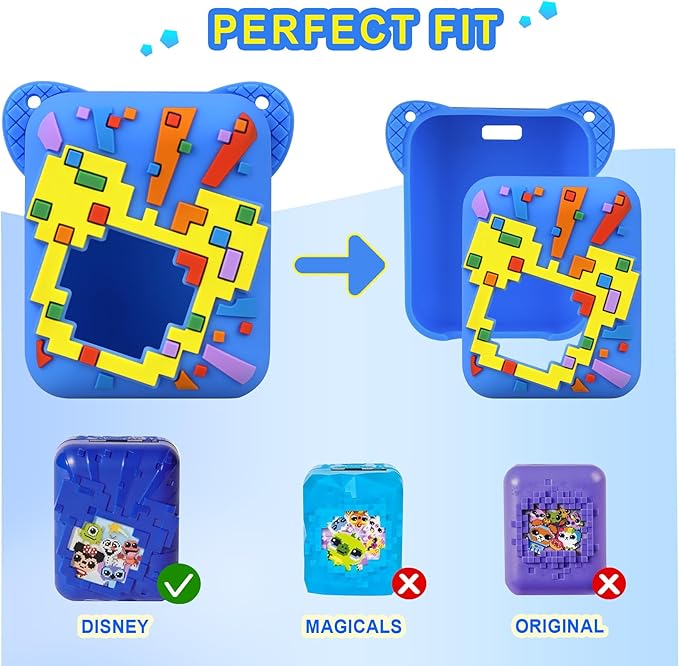 Silicone Cover Case for Bitzee Disney Interactive Toy, Soft Silicone Protective Bag, Protective Skin Sleeve for Bitzee Virtual Electronic Pets Accessories, Blue