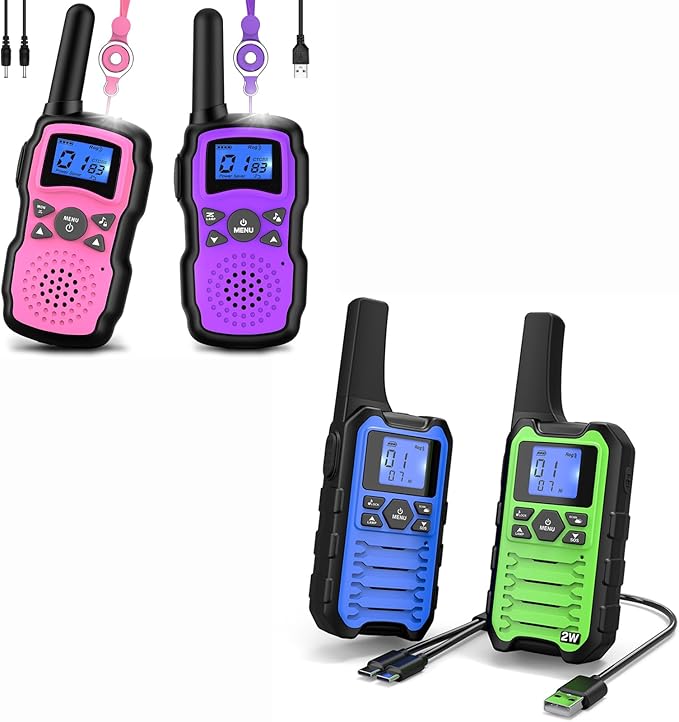 Wishouse Walkie Talkies Long Range for Adults Kids, Rechargeable Radios 4 Pack,for Camping & Hunting