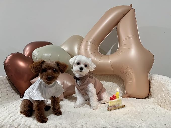 40 Inch Large Numbers Balloon, 4 Light Brown Ballon for 4th 14 40 44 Birthday Party, Balloon 4 Number for Graduations Wedding Supplies