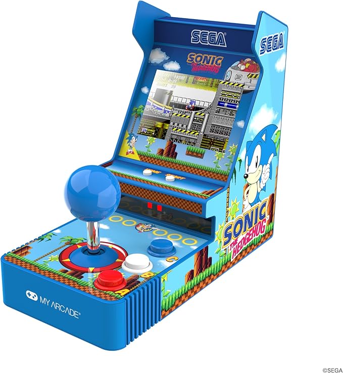 My Arcade Sonic Joystick Player: Sonic The Hedgehog, 2 Games in 1, Sega Classic, Gifts for Kids and Adults