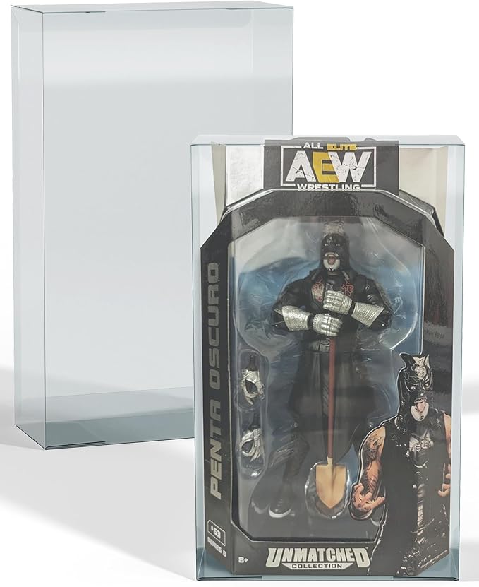 EVORETRO PET Display Case Protector for AEW Unmatched Series 8 (0.40mm, 10-Pack) – Clear Protective Display Cases for Action Figures