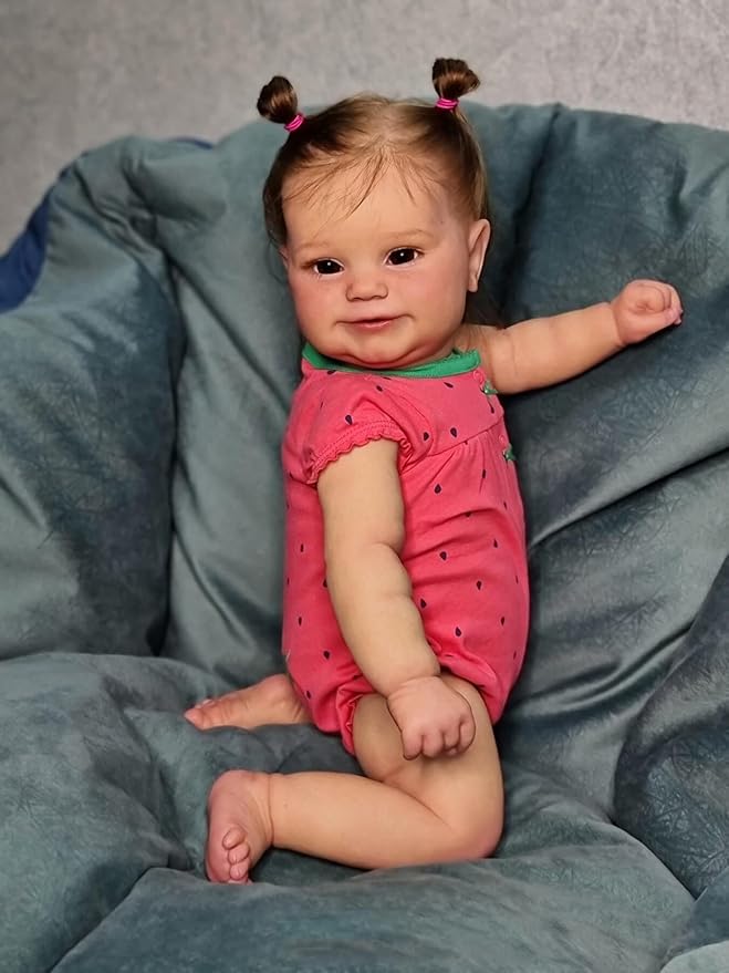 Anano Reborn Baby Dolls, 24 in Realistic Baby Doll Toddler Girl, Silicone Babys Doll Newborn, Real Life Babys Silicone Reborn Dolls, Lifelike Baby's Doll's with Accessories