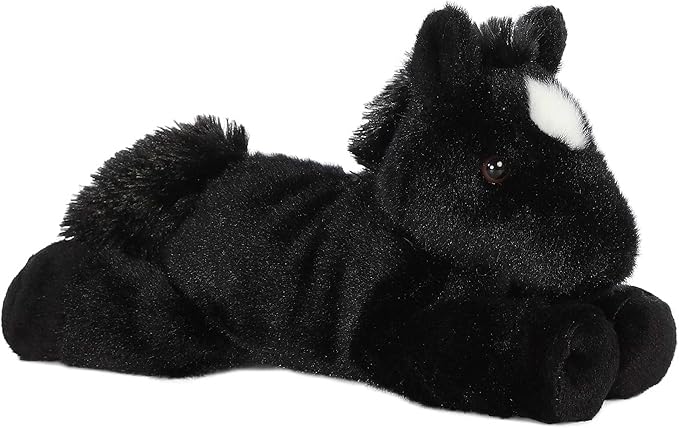 Aurora® Adorable Mini Flopsie™ Beau™ Stuffed Animal - Mini Companions Ready for Playful Adventures - for Kids All Ages, Toddlers, Adults, and Families - Black 8 Inches