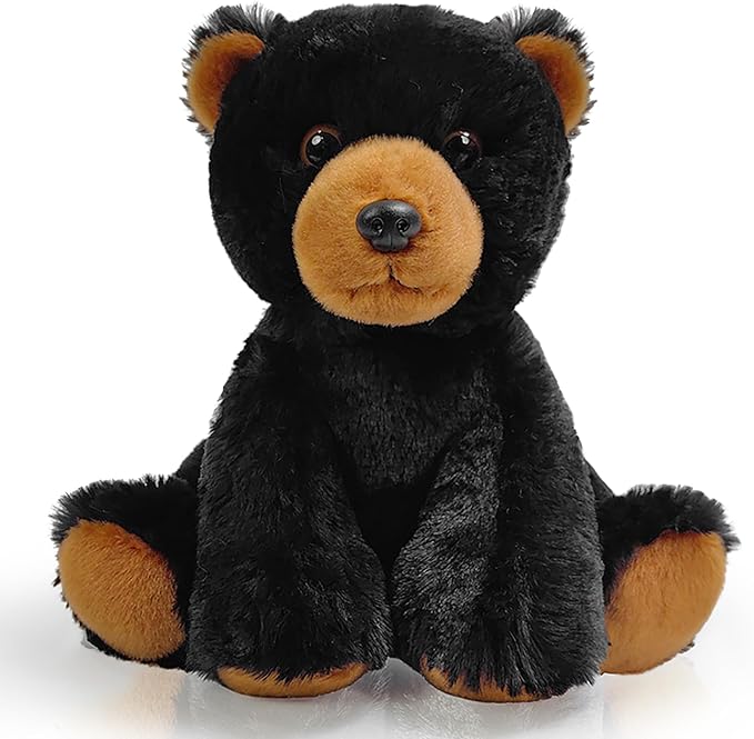 Bear Stuffed Animal Toys, 8.5 Inch Soft and Cuddly Black Bear Plush Animals Toy, Cute and Realistic Animals Gifts for Boys and Girls Toy for Toddlers 1-3