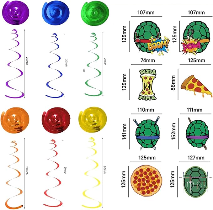 Birthday Party Decorations Turtle Happy Birthday Party Decorations Turtle Theme Party Supplies - Happy Birthday Banner - Hanging Swirl Streamers