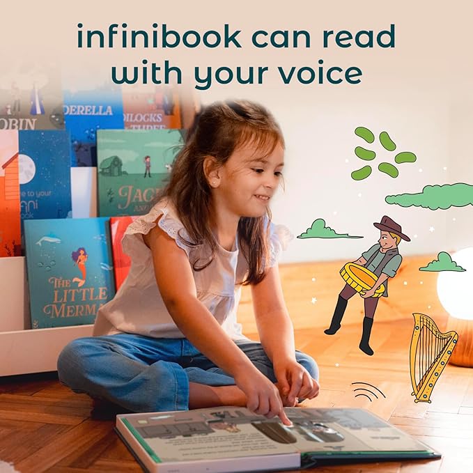 Cali’s Books Jack and The Beanstalk - infinibook Reader Recordable Storybooks for Kids, Customizable Interactive Audio Book Reader for Toddlers, Educational Screen-Free Toy