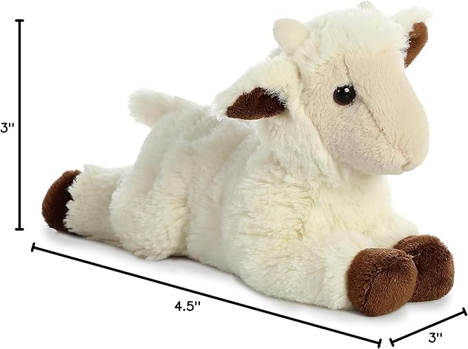 Aurora® Adorable Mini Flopsie™ Goat Kid Stuffed Animal - Mini Companions Ready for Playful Adventures - for Kids All Ages, Toddlers, Adults, and Families - White 8.5 Inches
