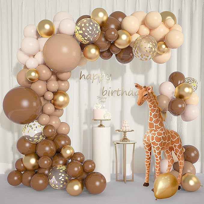 KALOR 22 Inch Nude Ball Foil Balloons,10 Pcs Beige Large 4D Giant Round Foil Balloon for for Birthday Party Baby Shower Gender Reveal Supplies