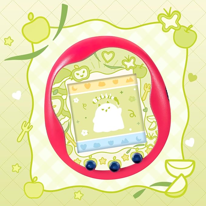 Holographic Laser Faceplate Sticker for Tamagotchi Uni, Self-Adhesive DIY Face Plate Decal, Shimmering Protective Skin for Virtual Pet - (for uni-Apple Green)