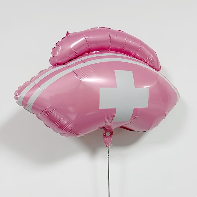 3Pcs Pink Nurse Cap Balloons/Nurse Party Decorations/Nurse Graduation Decorations/Nursing Graduation Party Supplies/Nursing School Graduation Party Decoration/Nurse Balloons