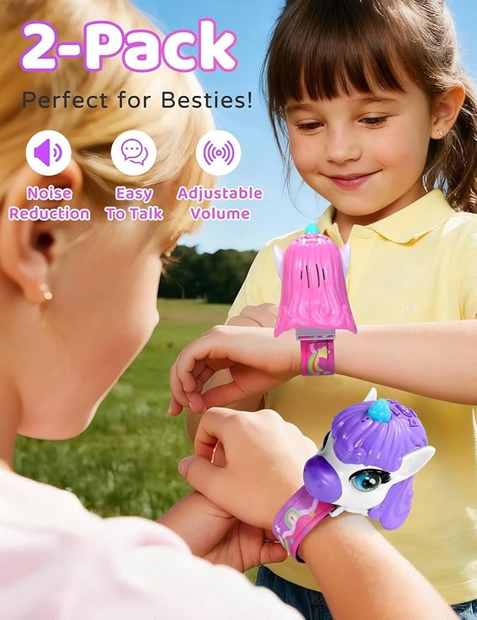 Vvinca Walkie Talkies for Kids 2 Pack -Unicorn Toys for Girls 3-12 Year Old Birthday Gift, 1000FT Long Range Camping Outdoor Games, Christmas Stocking Stuffers for Girls
