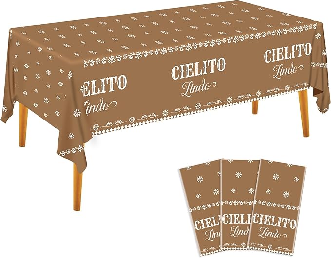 3pcs Mexican Fiesta Tablecloth, 54 x 108 inch Mexican Fiesta Party Supplies Decorations, Mexican Disposable Plastic Tablecloth, Birthdays, Mexican-Themed Party Supplies