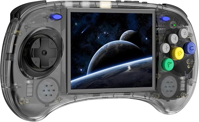 RG ARC S Retro Handheld Game Console , Single Linux System with 128G SD Card 4541 Games Support 5G WiFi 4.2 Bluetooth Moonlight Streaming and TV Output (Transparent Black)
