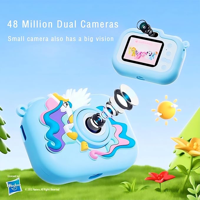 My Little Pony Princess Series Children's Cameras，Digital Point & Shoot Cameras with Bracket, Christmas Birthday Gifts Girls Boys Age 3-12, Kid's Camera with SD Card，Princess Celestia