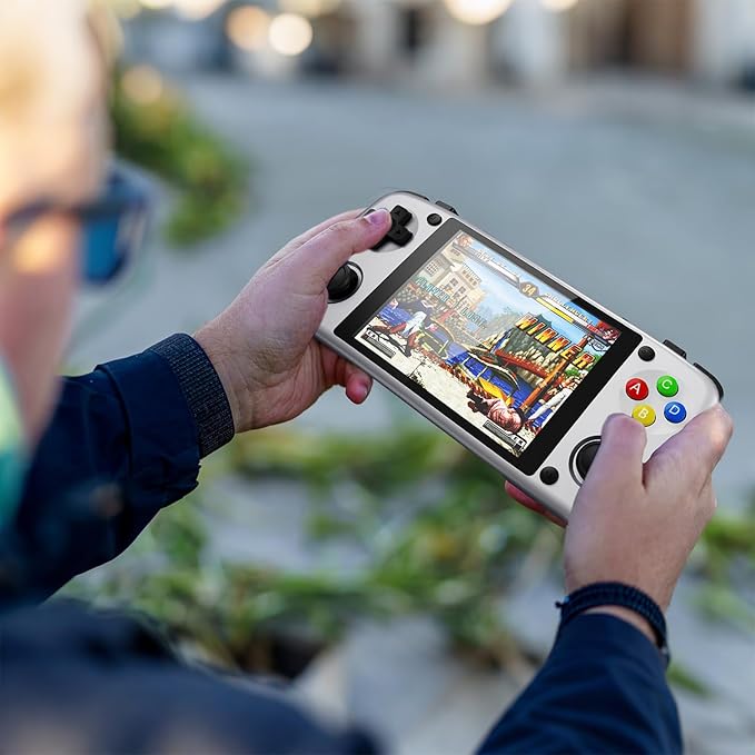 UNICO Game Pocket Player with 40 SNK Classic Games Pre-Installed, Handheld Gaming Console, 3500mAh Rechargeable Battery, Pick up and Play, Ideal for Casual Gamers and Nostalgic Enthusiasts-Gray