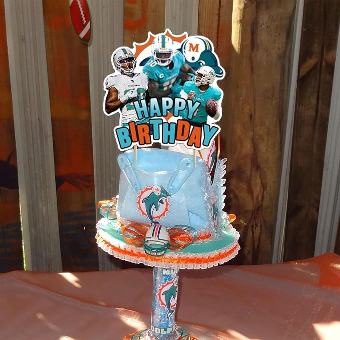 Dolphins Party Decorations,Dolphins Birthday Party Supplies Includes Banner - Cake Topper - 12 Cupcake Toppers - 18 Balloons