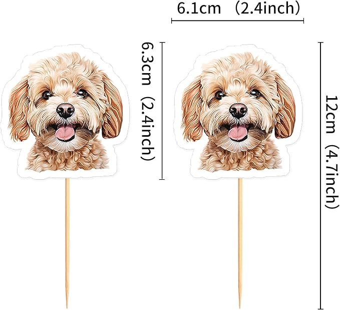 Ercadio 24 Pcs Pet Dog Puppy Cupcake Toppers Cute Teddy Puppy Dog Cupcake Picks Puppy Birthday Party Pet Dogs Party Cake Decorations