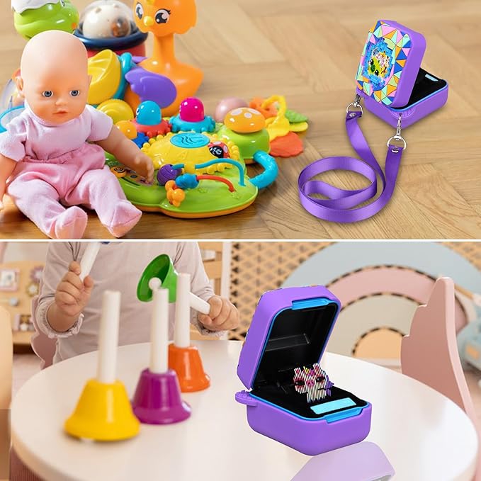 Elonbo Silicone Protective Case for Bitzee Magicals Interactive Toy, Virtual Toy Storage Cover, Electronic Pets Kids Toys Holder, Compatible with Bitzee Magicals, Purple (Only for Bitzee Magicals)